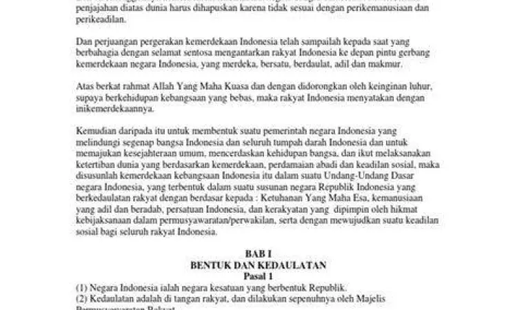 Naskah Undang-Undang Dasar sebagai konstitusi tertulis