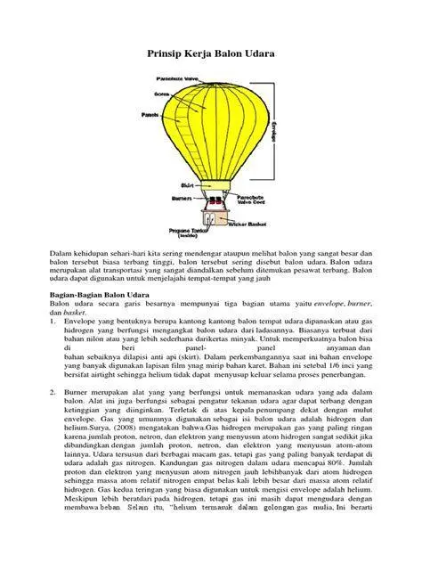 Prinsip Balon Udara Balon udara panas terbang di angkasa