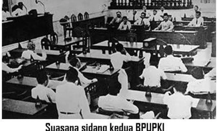 Suasana Sidang BPUPKI Ilustrasi suasana sidang kedua BPUPKI 1945