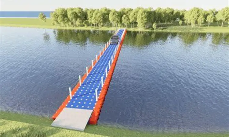 Struktur Jembatan Ponton Konstruksi jembatan ponton menggunakan drum sebagai pelampung