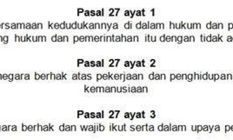 Naskah asli konstitusi Indonesia mengenai bela negara