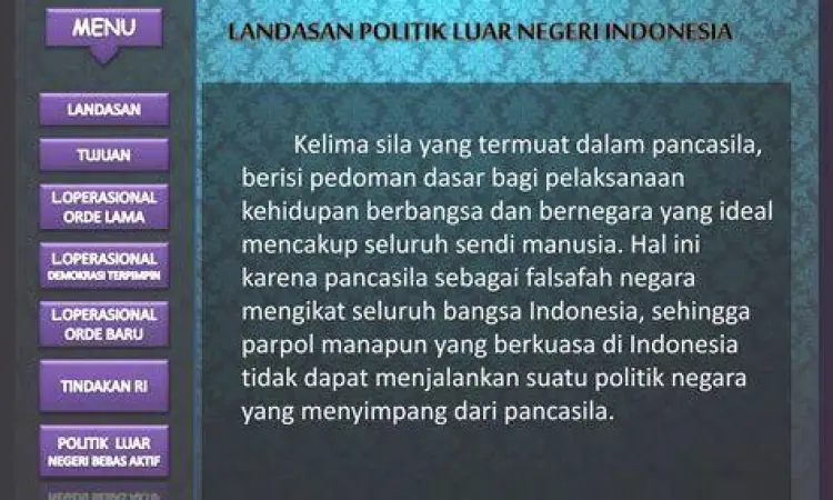 Pancasila sebagai dasar hukum politik luar negeri indonesia