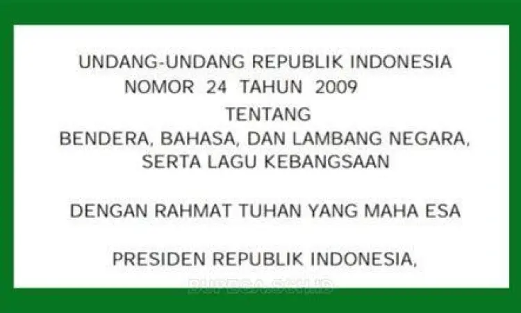 Dokumen Undang-Undang Nomor 24 Tahun 2009 tentang lambang negara