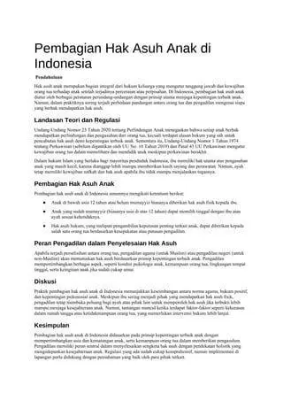 Hak Asuh Anak Ibu dan Ayah Perbedaan hak asuh anak antara ibu dan ayah