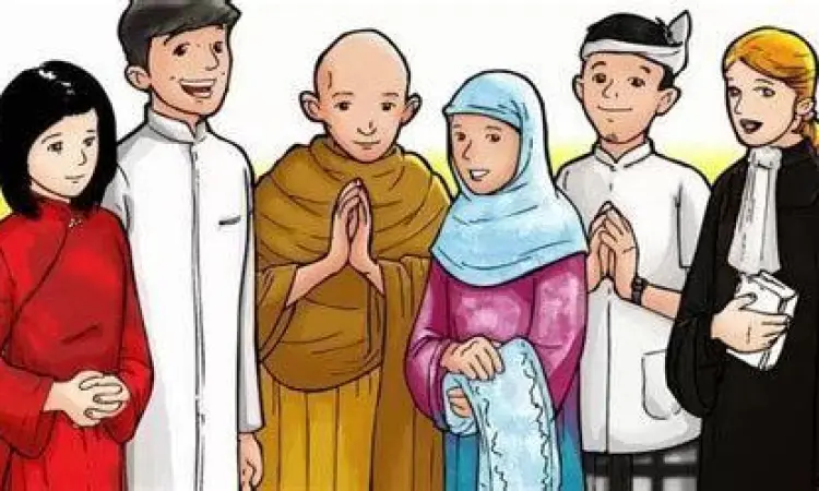 Ilustrasi kerukunan umat beragama di Indonesia