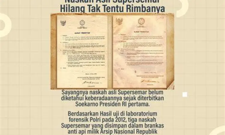 Naskah Surat Perintah Sebelas Maret sebagai dasar hukum orde baru