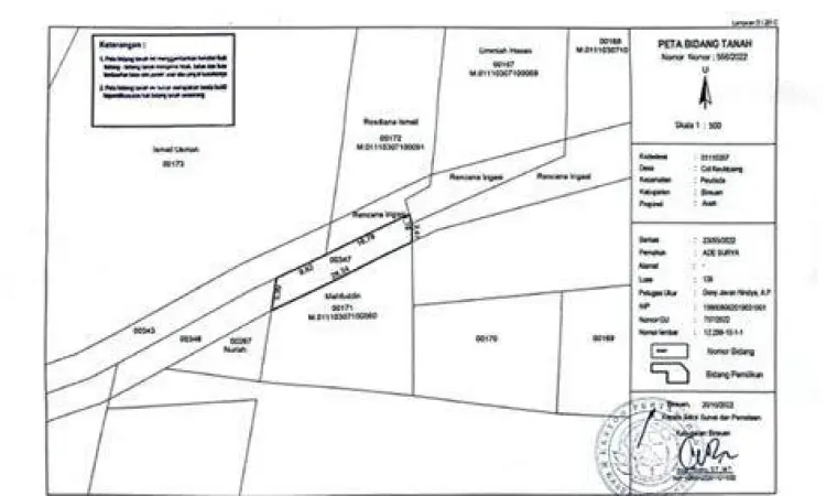 Peta bidang tanah dalam sengketa perdata