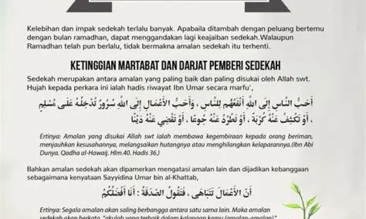 Hadis Nabi mengenai amalan yang tidak terputus