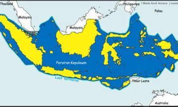 Peta wilayah laut Indonesia berdasarkan UNCLOS 1982