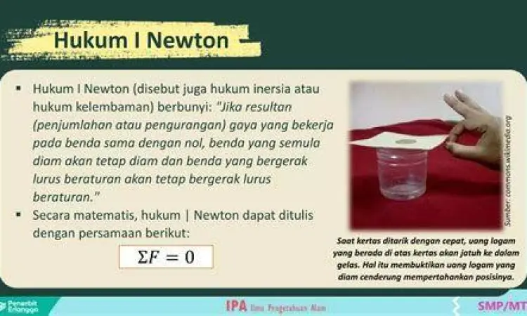 Eksperimen inersia koin di atas gelas