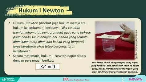 Eksperimen Hukum 1 Newton Eksperimen inersia koin di atas gelas