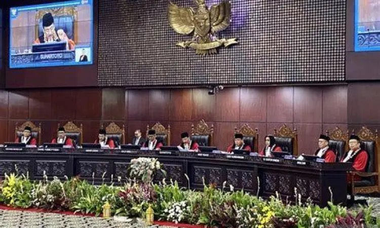 Suasana sidang di Mahkamah Konstitusi Indonesia