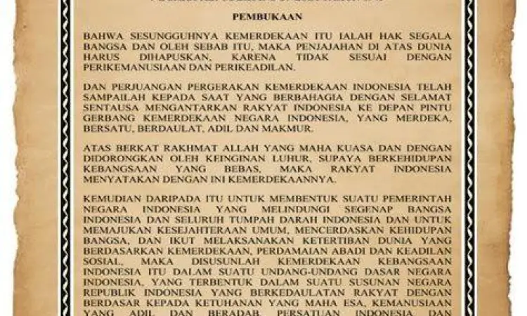 Dokumen resmi UUD 1945 tentang kebebasan beragama