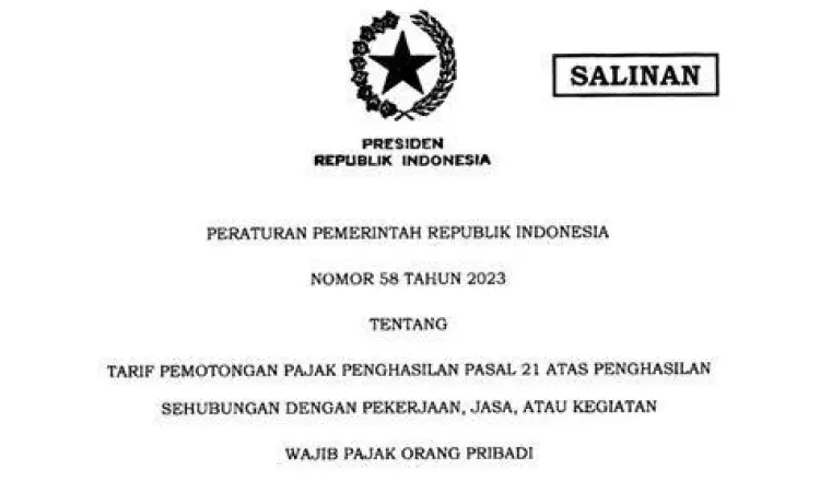 Infografis PP Nomor 58 Tahun 2023 tentang PPh 21