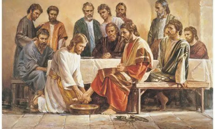 Yesus Membasuh Kaki Yesus membasuh kaki para murid sebagai teladan kerendahan hati