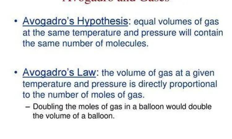 Visualisasi Hipotesis Avogadro Ilustrasi gas dalam wadah hukum avogadro
