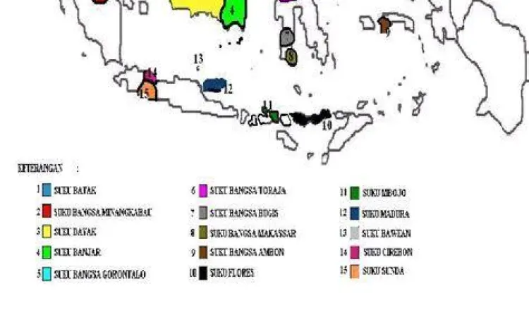 Peta sebaran suku bangsa dengan sistem kekerabatan di Indonesia