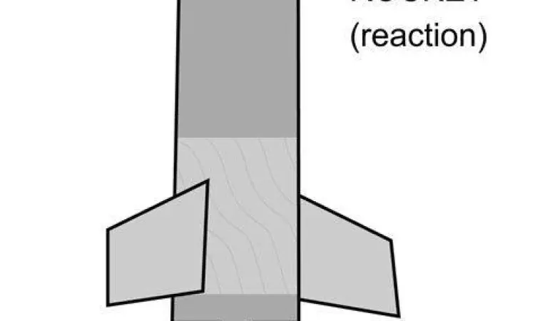 Visualisasi Hukum Newton III pada roket