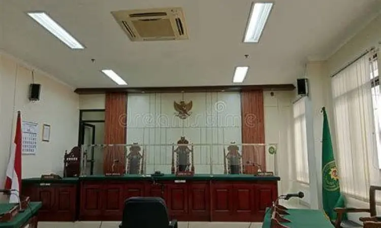 Sidang Praperadilan Suasana ruang sidang pengadilan negeri di indonesia