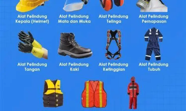 Peralatan alat pelindung diri standar sesuai UU No 1 Tahun 1970
