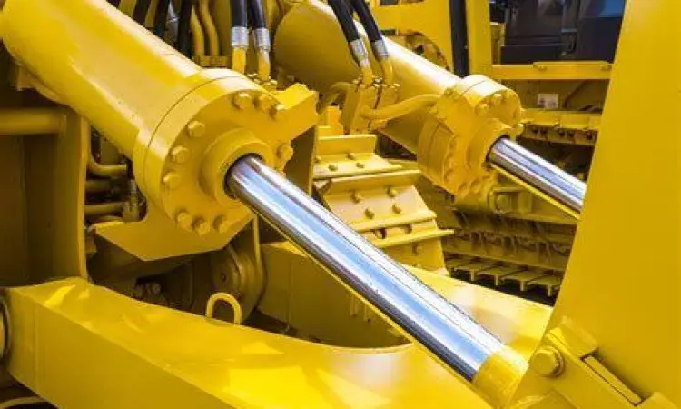 Piston hidrolik pada mesin industri