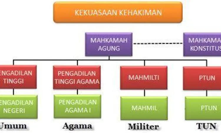 Bagan Kekuasaan Kehakiman Struktur organisasi kekuasaan kehakiman di Indonesia