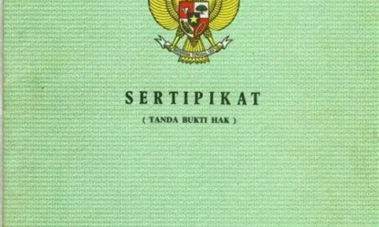 Contoh sertifikat hak milik tanah hasil program PTSL