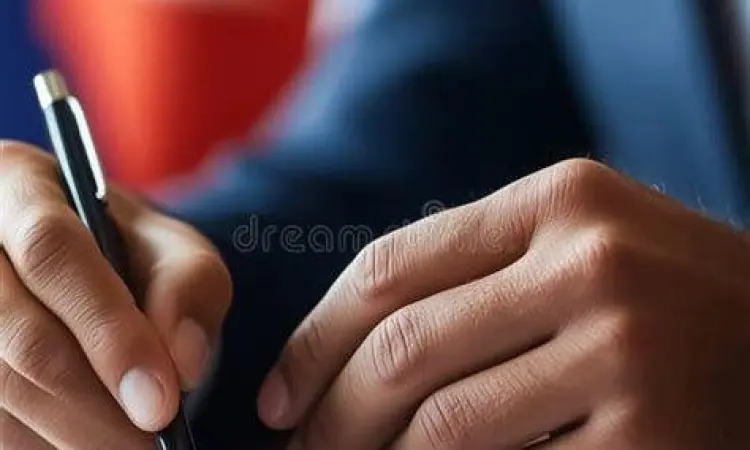 Orang menandatangani kontrak internasional