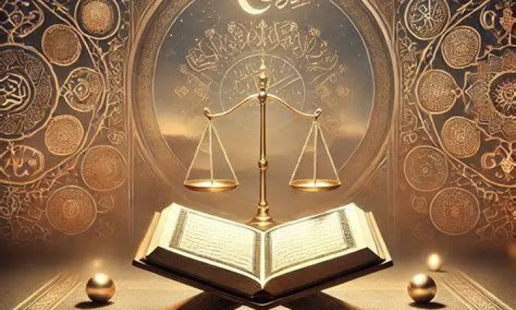Simbol timbangan keadilan hukum Islam
