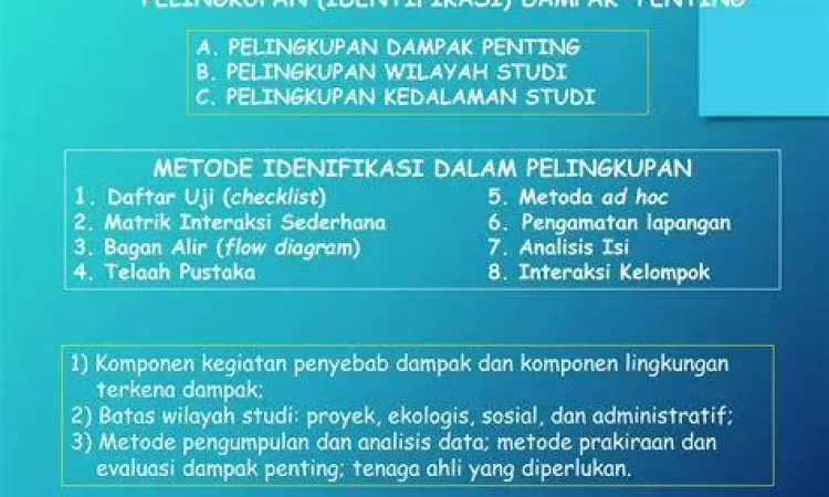 Identifikasi dampak lingkungan dalam tahap pelingkupan