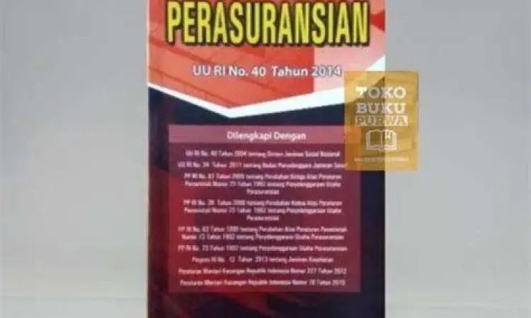 Sampul Undang-Undang No. 40 Tahun 2014 yang menjadi dasar hukum asuransi syariah.